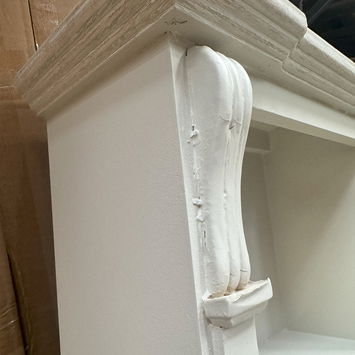 Cream Wall Mounted Cupboard with hooks - Lyon Range