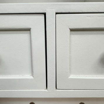 Cream Wall Mounted Cupboard with hooks - Lyon Range
