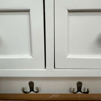 Cream Wall Mounted Cupboard with hooks - Lyon Range