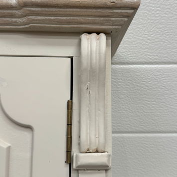 Cream Wall Mounted Cupboard with hooks - Lyon Range
