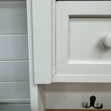 Cream Wall Mounted Cupboard with hooks - Lyon Range