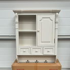 Cream Wall Mounted Cupboard with hooks - Lyon Range