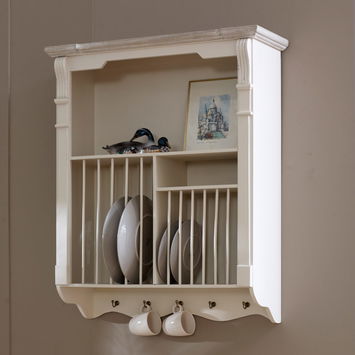 Cream Wall Mounted Plate Rack - Lyon Range