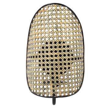 Curved Rattan Effect Wall Light