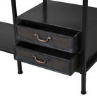 Dark Brown Iron Vanity Unit with Mirror - 185cm x 100cm