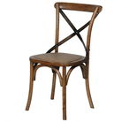 Dark Elm Steel Cross Back Dining Chair