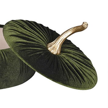 Dark Green Velvet Pumpkin Storage Box