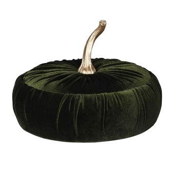 Dark Green Velvet Pumpkin Storage Box