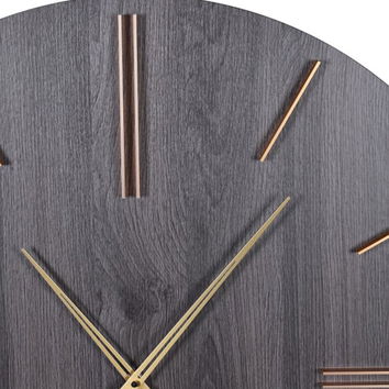 Dark Grey Wood Effect Clock 70cm x 70cm