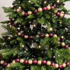 Dark Red & Gold Glitter Bauble Ball Garland 1.8m