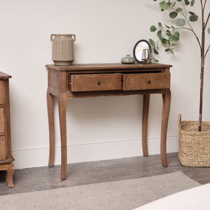 Dark Wood 2 Drawer Dressing Table - Ashwell Range