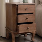 Dark Wood 3 Drawer Bedside Table - Willoughby Range