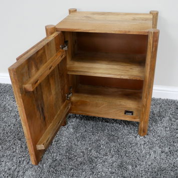 Dark Wood 3 Drawer Bedside Table