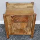Dark Wood 3 Drawer Bedside Table