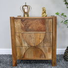 Dark Wood 3 Drawer Bedside Table
