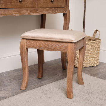 Dark Wood Dressing Table Desk with Triple Mirror, Stool and Pair of Bedside Tables - Willoughby Range