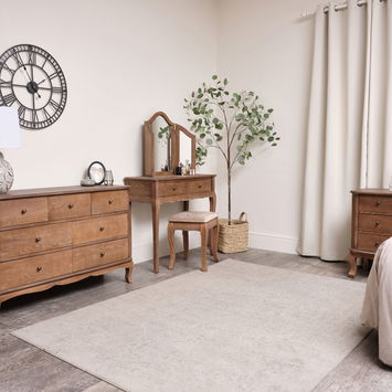 Dark Wood Dressing Table Stool - Willoughby Range