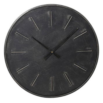 Distressed Black Metal Roman Numerals Wall Clock