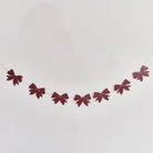 Distressed Dark Red Wooden Bow Garland - 120cm