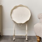 Distressed White Scalloped Tray Table