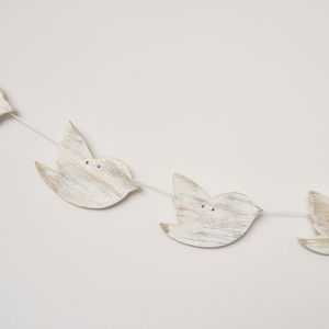 Distressed Wooden Christmas Bird Garland - 142cm