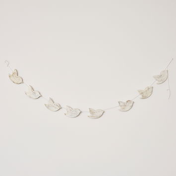 Distressed Wooden Christmas Bird Garland - 142cm