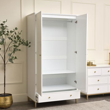 Double Wardrobe & Chest of Drawers - Aisby White Range