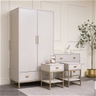 Double Wardrobe, Chest of Drawers & Pair of Bedside Tables - Elle Stone Range