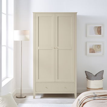 Double Wardrobe, Chest of Drawers & Pair of Bedside Tables - Hales Taupe Range