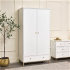 Double Wardrobe, Large Chest of Drawers & Pair of Bedside Tables - Aisby White Range