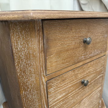 Pair Of 2 Dark Wood 3 Drawer Bedside Table - Ashwell Range