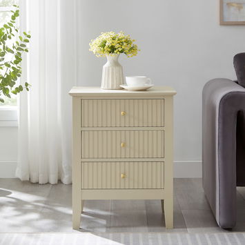 Dressing Table, Stool & Pair of 3 Drawer Bedside Tables - Hales Taupe Range