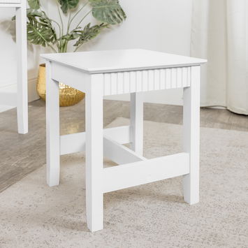 Dressing Table, Stool & Pair of 3 Drawer Bedside Tables - Hales White Range