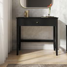 Dressing Table, Stool & Pair of Large 3 Drawer Bedside Tables - Hales Black Range