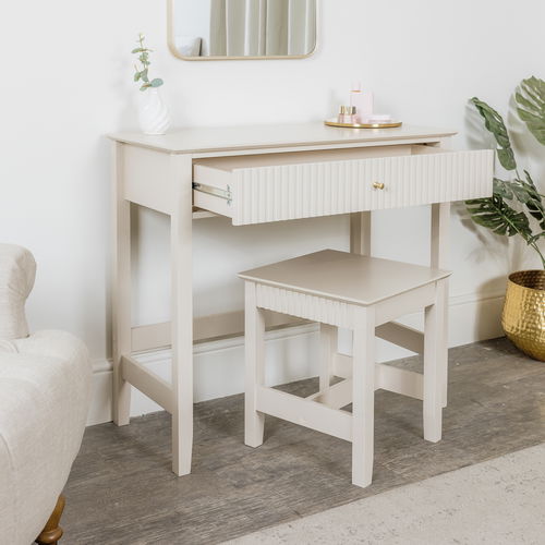 Dressing Table & Stool Set - Hales Taupe Range