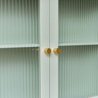 Duck Egg Blue Reeded Glass Wall Cabinet with Drawers