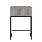 Elle Fluted 1 Drawer Bedside Table Plaza Taupe