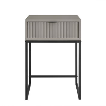 Elle Fluted 1 Drawer Bedside Table Plaza Taupe