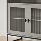 Elle Fluted 2 Doors Cabinet Plaza Taupe