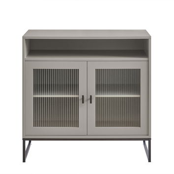 Elle Fluted 2 Doors Cabinet Plaza Taupe