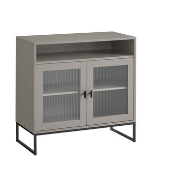 Elle Fluted 2 Doors Cabinet Plaza Taupe