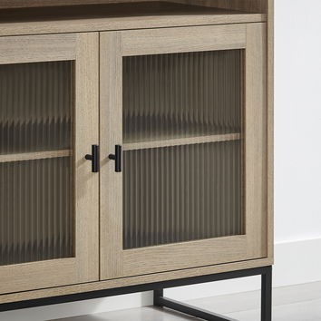 Elle Fluted 2 Doors Cabinet SK185 Brown Elm