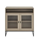 Elle Fluted 2 Doors Cabinet SK185 Brown Elm