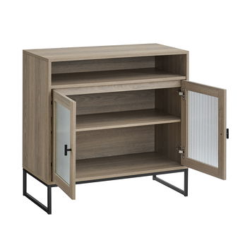 Elle Fluted 2 Doors Cabinet SK185 Brown Elm