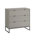 Elle Fluted 3 Drawers Chest Plaza Taupe