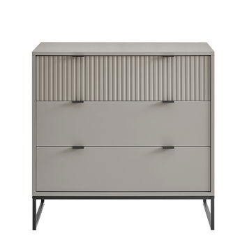 Elle Fluted 3 Drawers Chest Plaza Taupe