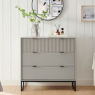 Elle Fluted 3 Drawers Chest Plaza Taupe