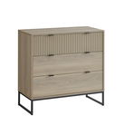 Elle Fluted 3 Drawers Chest SK185 Brown Elm