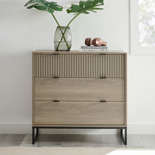 Large 3 Drawer Chest of Drawers - Hesley Nordic Wood Range