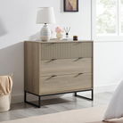 Elle Fluted 3 Drawers Chest SK185 Brown Elm